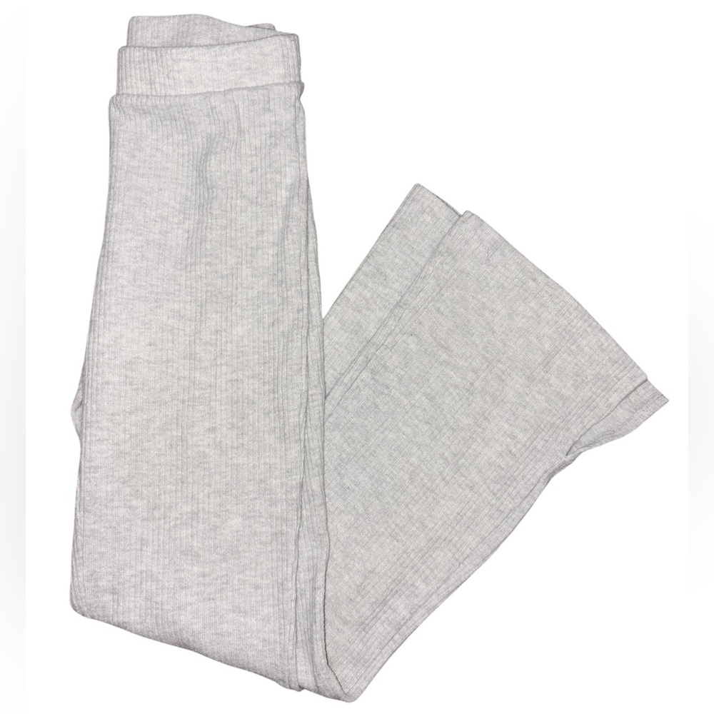 Old Navy Ribbed Heather Gray Kids Bellbottom Leggings
